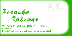piroska kolimar business card